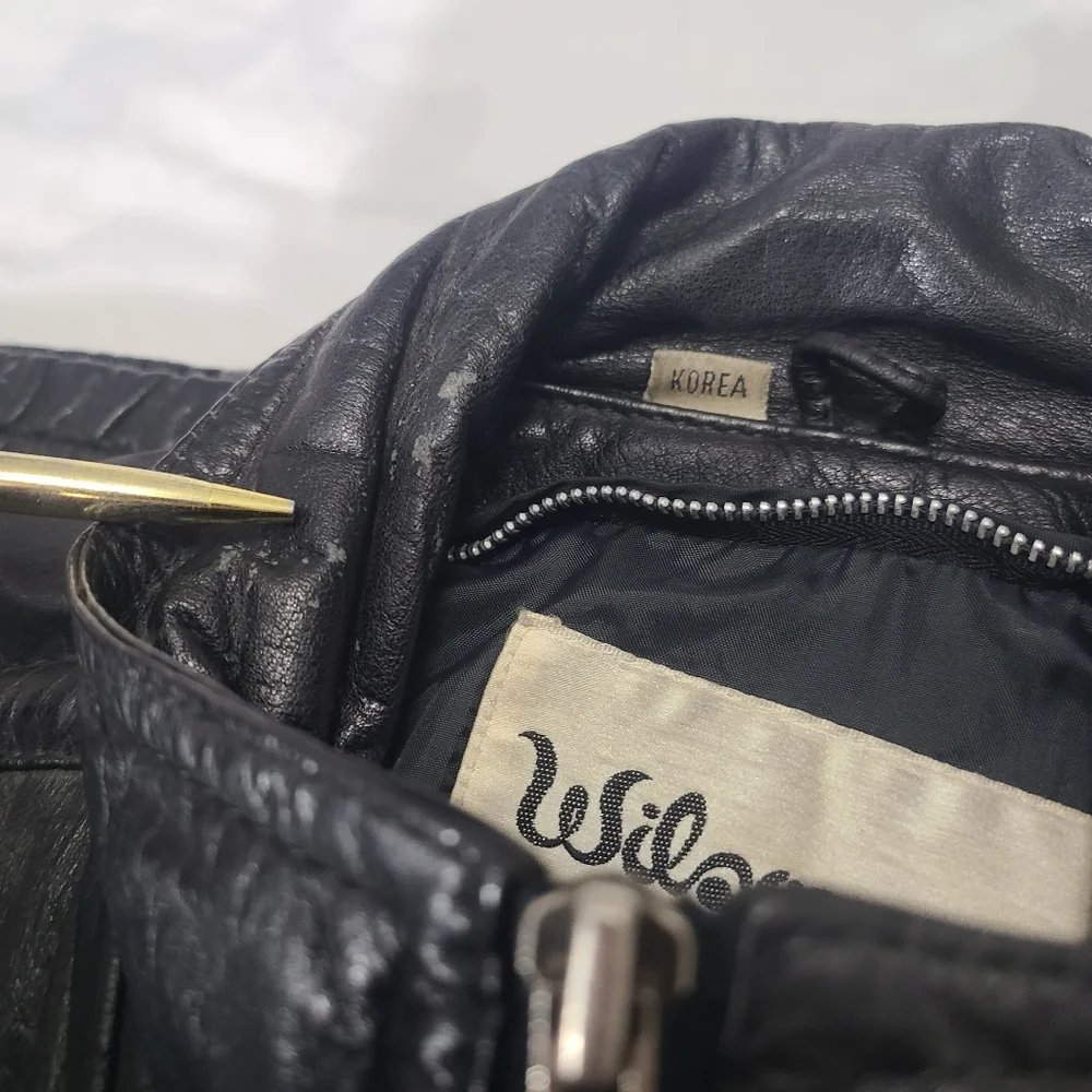 Wilson's‎ Motorcycle Men's Black Vintage Leather Jacket Size 42